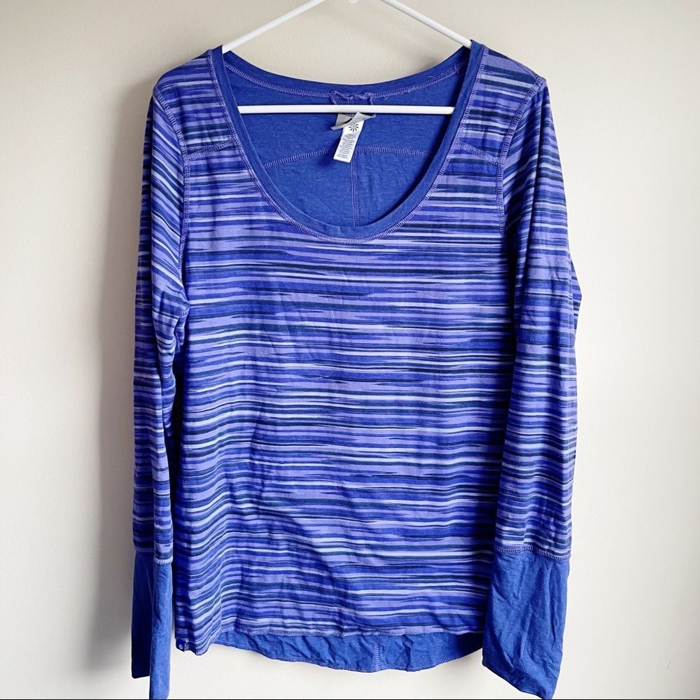 Athleta Purple Spacedye Raida T-shirt Reversible